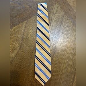 Brooks Brothers Makers Yellow & Blue Striped Necktie NWT MSRP $98.50